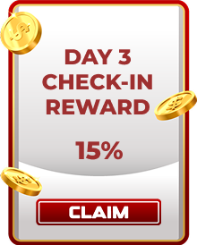 DAY 3 CHECK-IN REWARD 15%